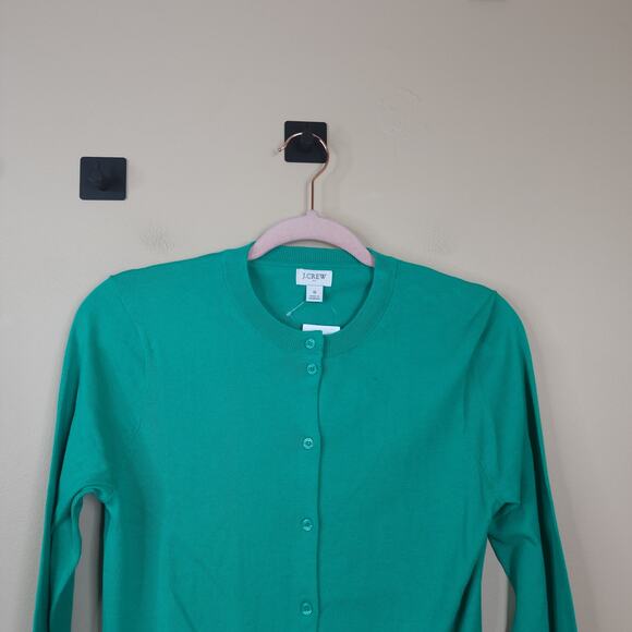 J.CREW Classic cotton cardigan sweater in Green Size S - Picture 2 of 9